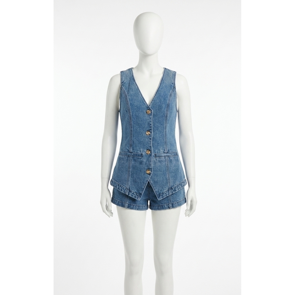 NEW SHOW ME YOUR MUMU venture out romper in ripple indigo